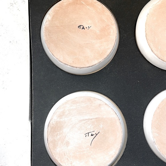 Handmade in Italy Complete Artisan Signed  Coaster Set New in Original Box - Picture 6 of 10